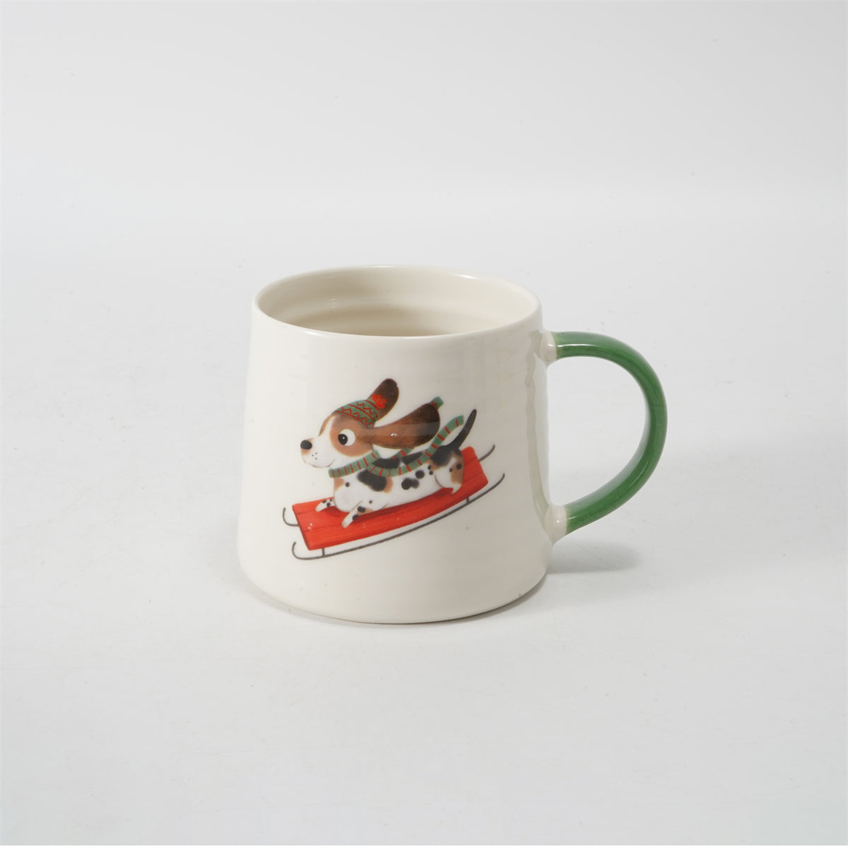 Hancai Color Glazed Mug with Dipped Handle and  Decal