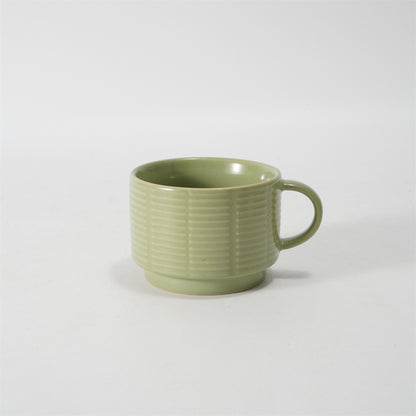 Hancai Embossed colour glaze Stacking mug