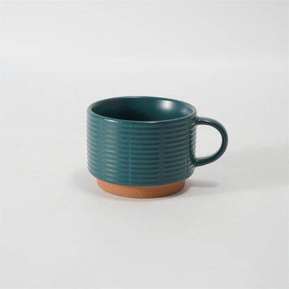 Hancai Embossed colour glaze Stacking mug