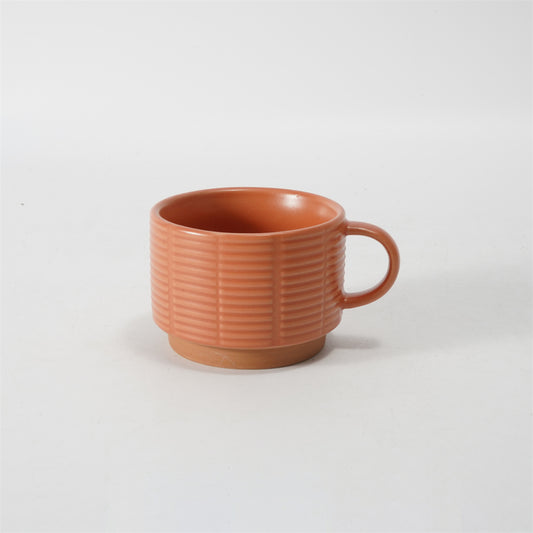 Hancai Embossed colour glaze Stacking mug