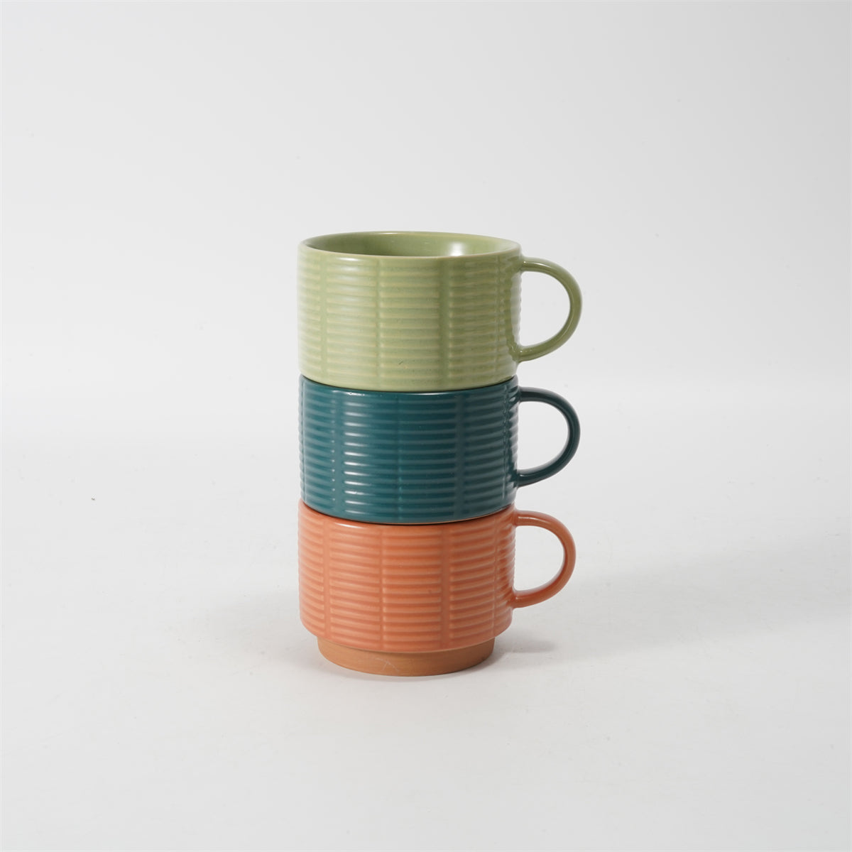 Hancai Embossed colour glaze Stacking mug