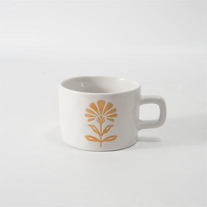 Hancai Colour glaze mug with silk screen