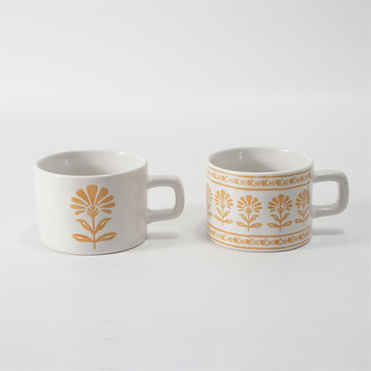 Hancai Colour glaze mug with silk screen