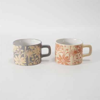 Hancai Colour glaze mug with silk screen