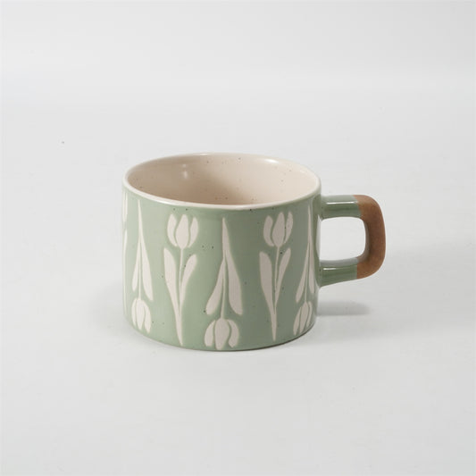 Hancai Colour glaze mug with silk screen