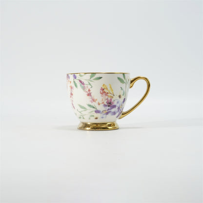 Hancai Decal footed mug with electroplated Handle & Rim