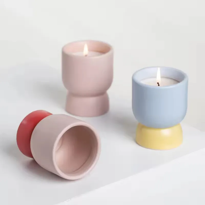 Custom Scented Candle Ceramic Empty Candle Jar Bougies Wholesale Candle Vessels Ceramic Jar