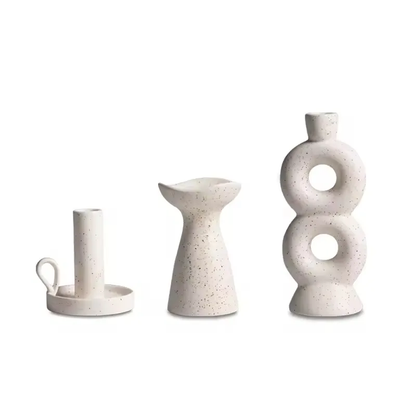 Nordic Creative Matte Ceramic Candlestick Holder Unique Modern Handmade Home Decor Candle Stand Candle Jars