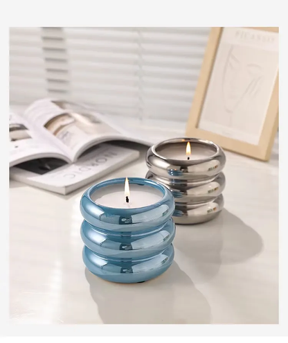 Ceramic Luxury Pillar Candles Making Kit Wax Jars Vessels Candle Box Packaging Empty Candle Jar