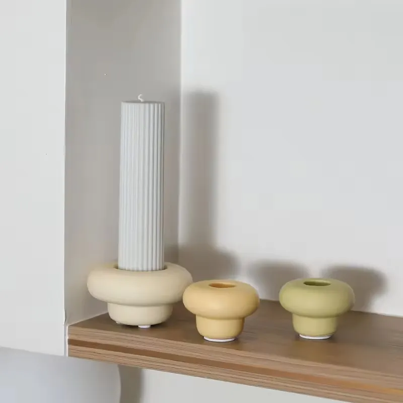 Unique Cream Style Ceramic Candlestick Romantic Wedding Props Christmas Decoration Candle Holder