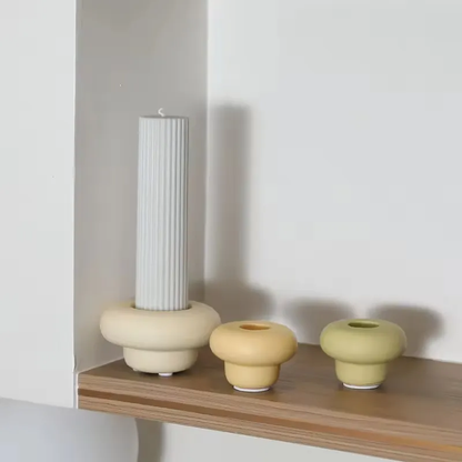 Unique Cream Style Ceramic Candlestick Romantic Wedding Props Christmas Decoration Candle Holder