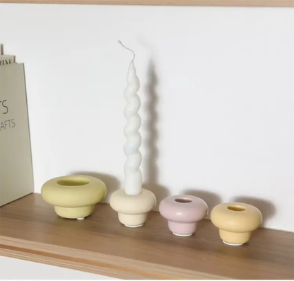 Unique Cream Style Ceramic Candlestick Romantic Wedding Props Christmas Decoration Candle Holder